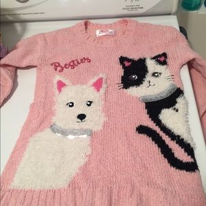 Justice Size 8 Kitty & Puppy Sweater